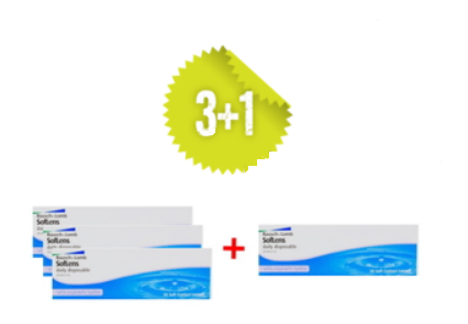 Soflens One Day Daily Lenses in Operation 3 + 1 Baush and lomb