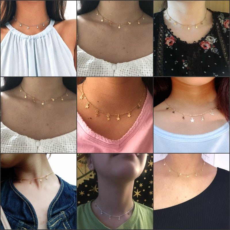 Choker Gold Moon Necklaces