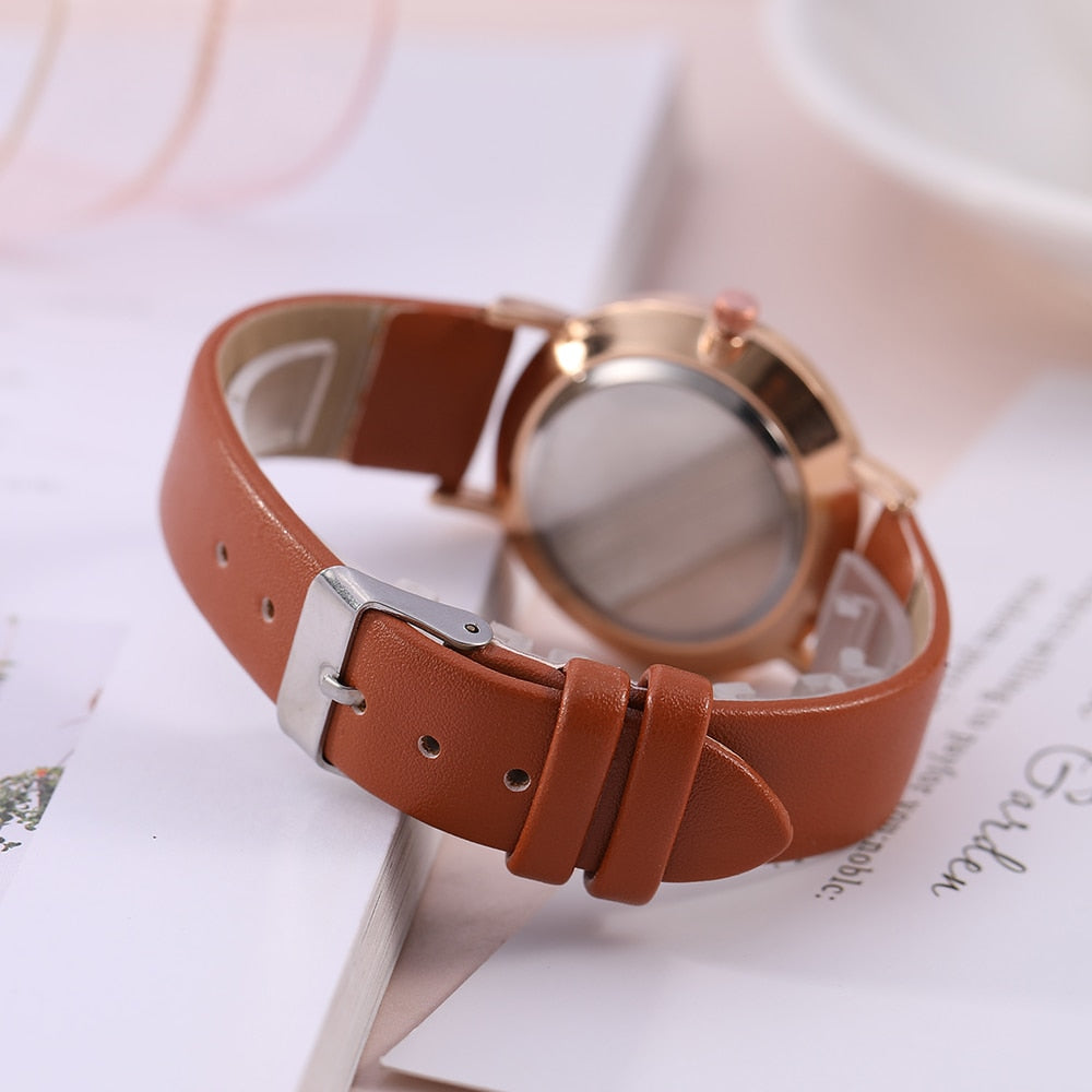 Women's Luxury Leather Band Watch